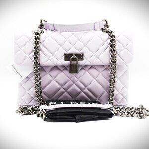 KURT GEIGER LONDON Large Brixton Lock Lilac Color Leather Shoulder Bag